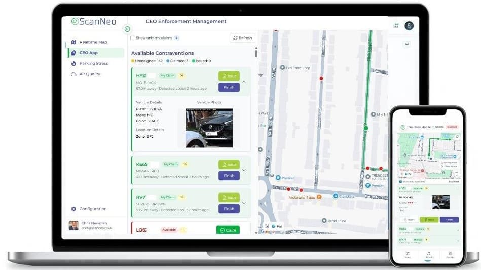 ScanNeo Platform on Laptop and Mobile