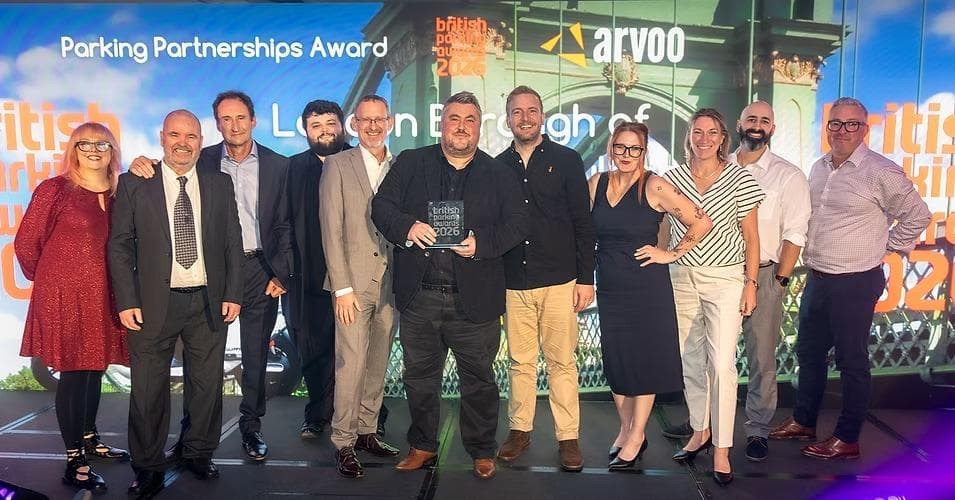 The ScanNeo and London Borough of Hammersmith & Fulham teams collecting the Parking Partnerships Award at the British Parking Awards 2026