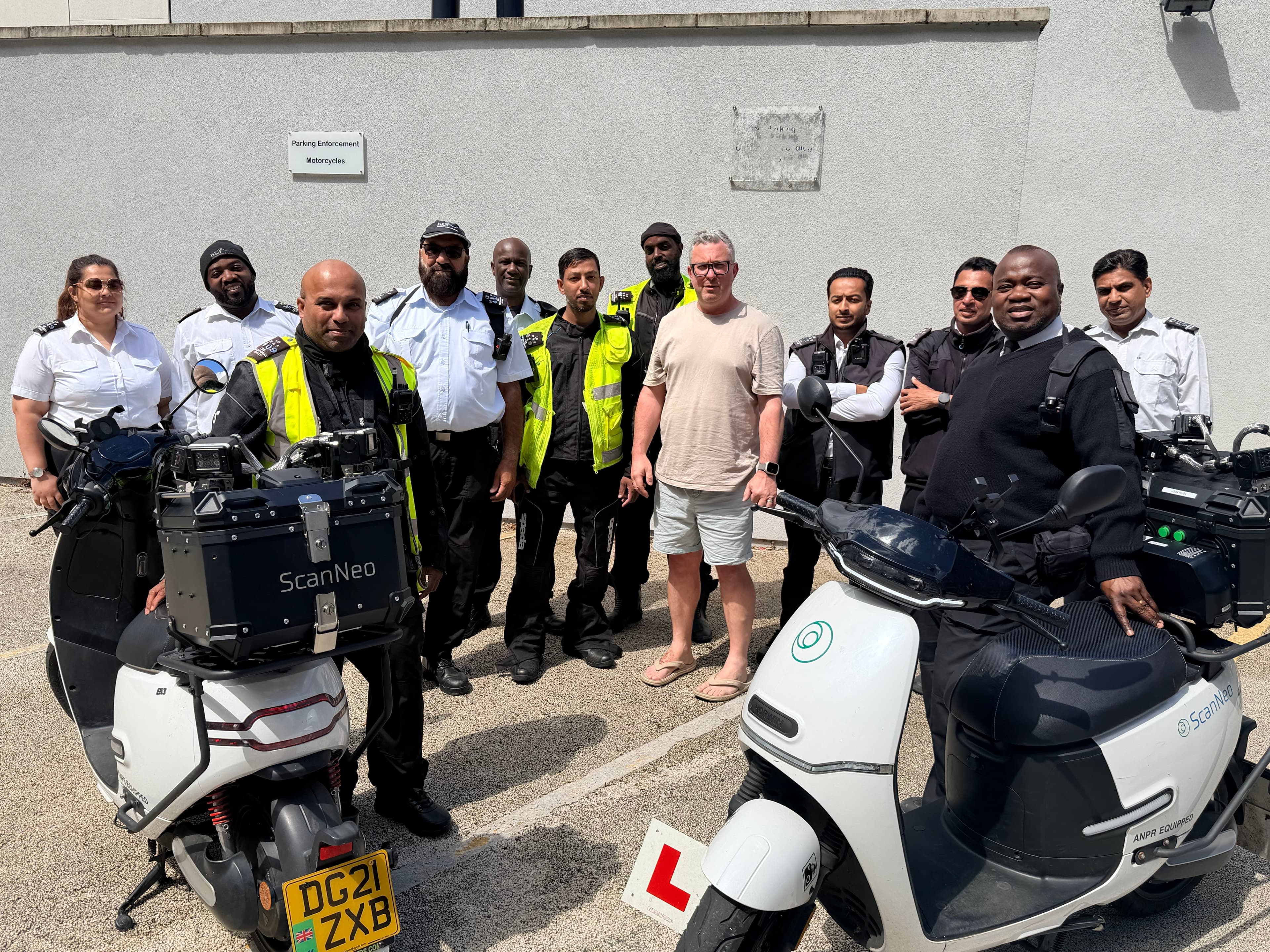 Hammersmith & Fulham Civil Enforcement Officers with two ScanNeo ANPR-equipped bikes